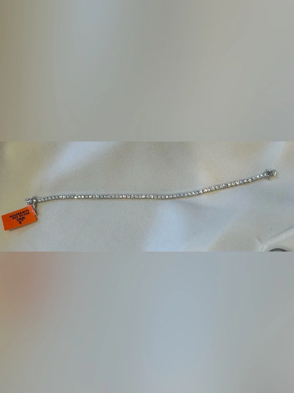 Sterling Silver Tennis Bracelet with Moissanite Stones - Women's Jewelry - Picture 3 of 7